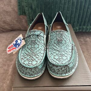 Ariat Turquoise Geometric Loafers